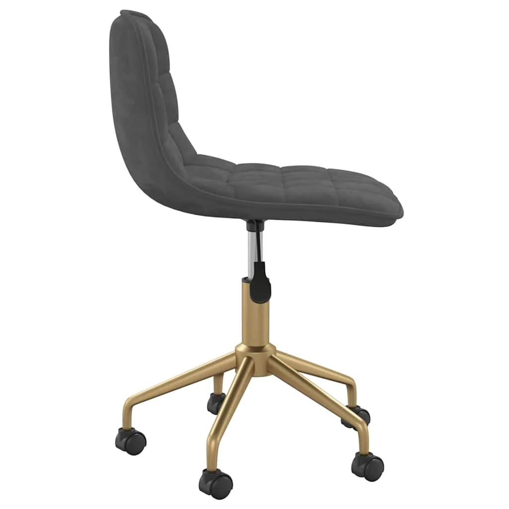 Chaise pivotante de bureau 42,5 x 45 x 79 cm gris foncé velours – vue de détail