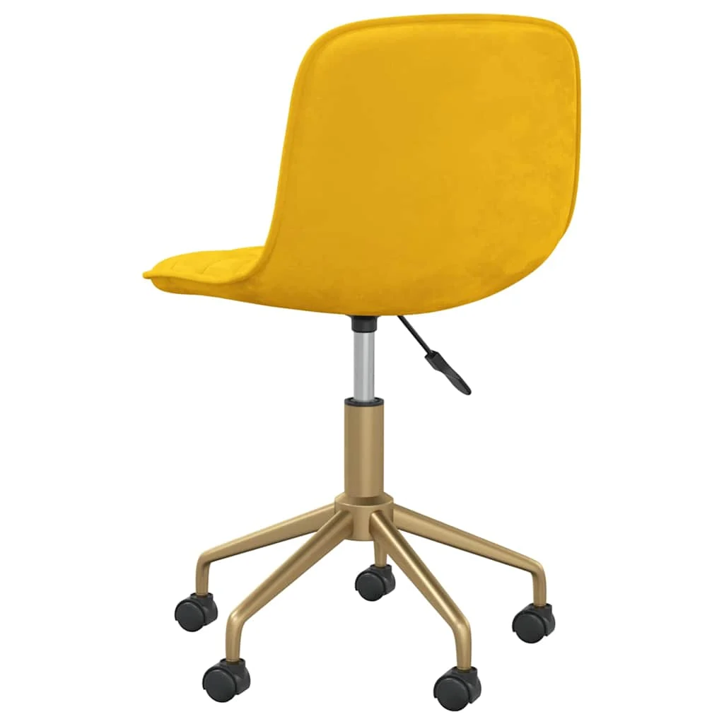 Chaise pivotante de bureau 42,5 x 45 x 79 cm jaune moutarde velours – vue en situation