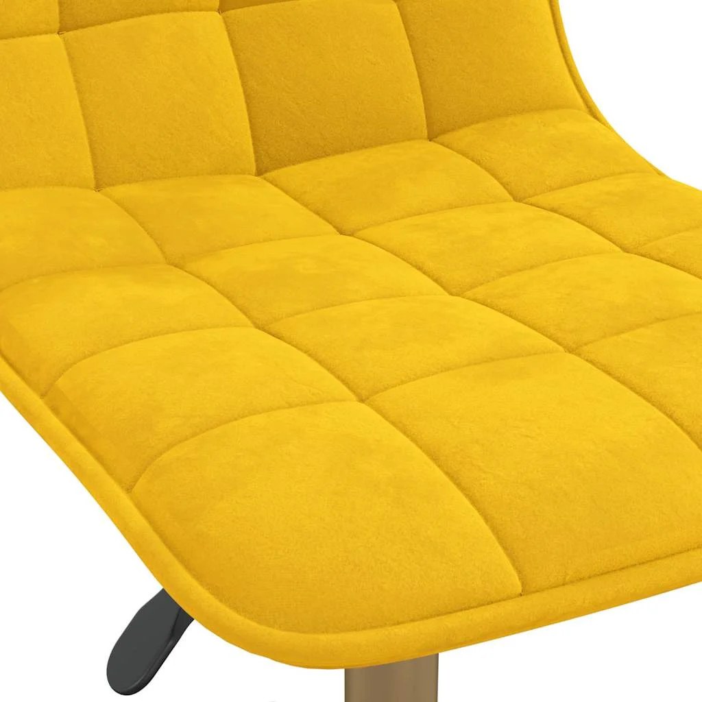 Chaise pivotante de bureau 42,5 x 45 x 79 cm jaune moutarde velours – vue de dessus