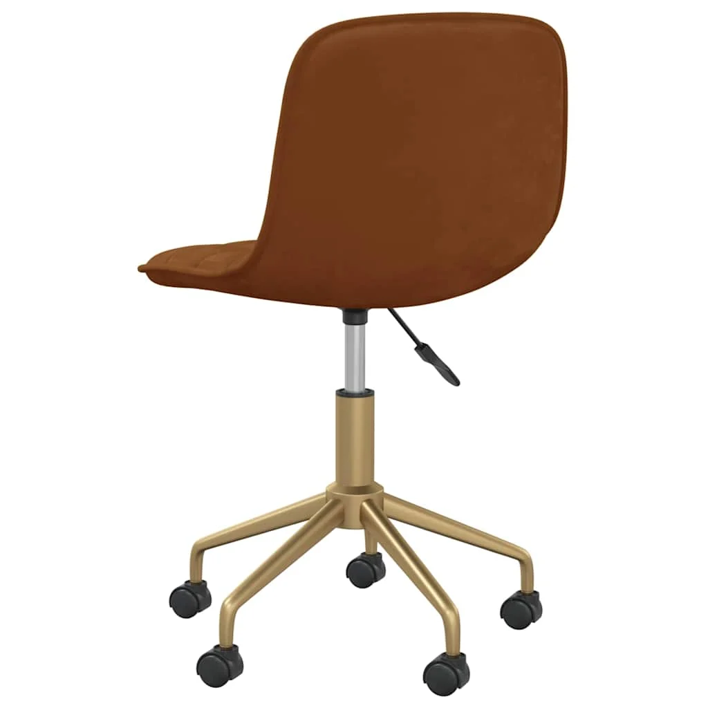 Chaise pivotante de bureau 42,5 x 45 x 79 cm marron velours – vue en situation