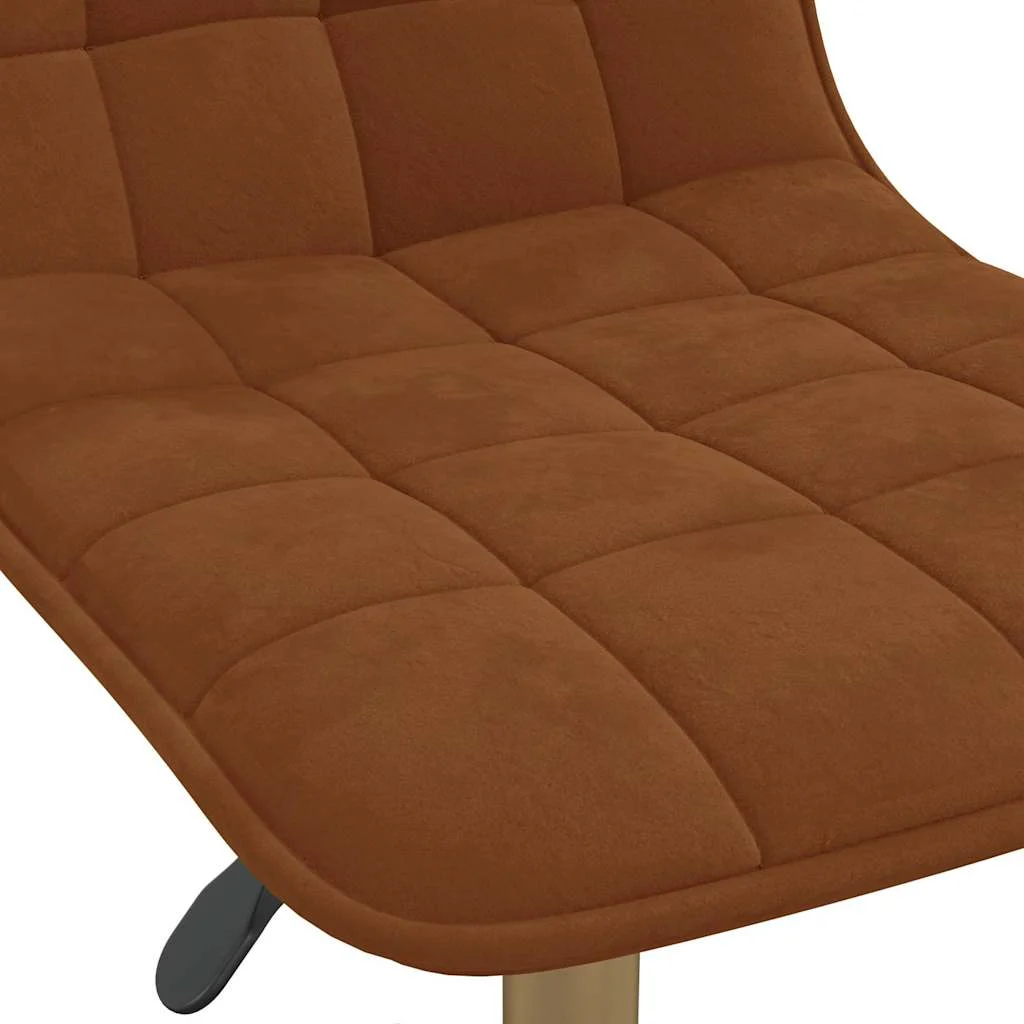Chaise pivotante de bureau 42,5 x 45 x 79 cm marron velours – vue de dessus