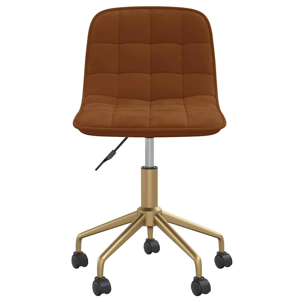Chaise pivotante de bureau 42,5 x 45 x 79 cm marron velours – vue de côté