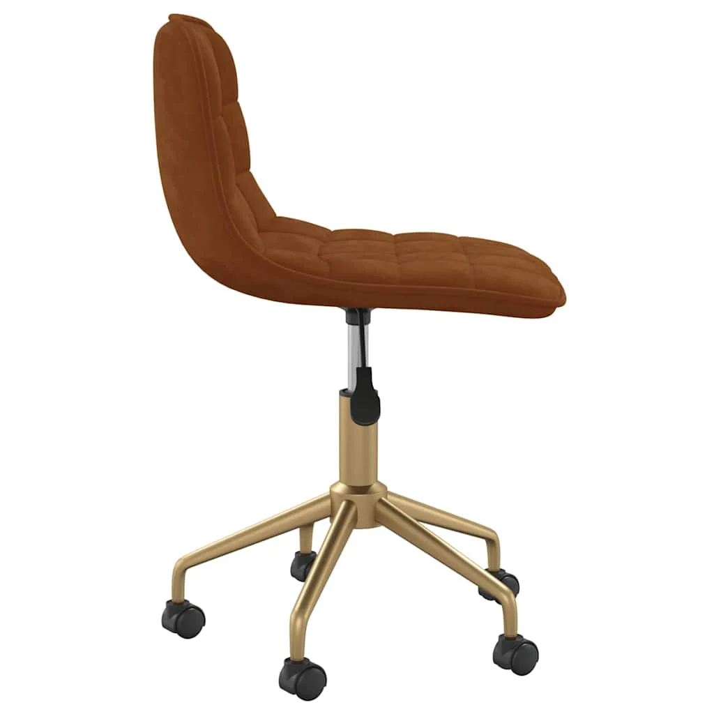 Chaise pivotante de bureau 42,5 x 45 x 79 cm marron velours – vue de détail