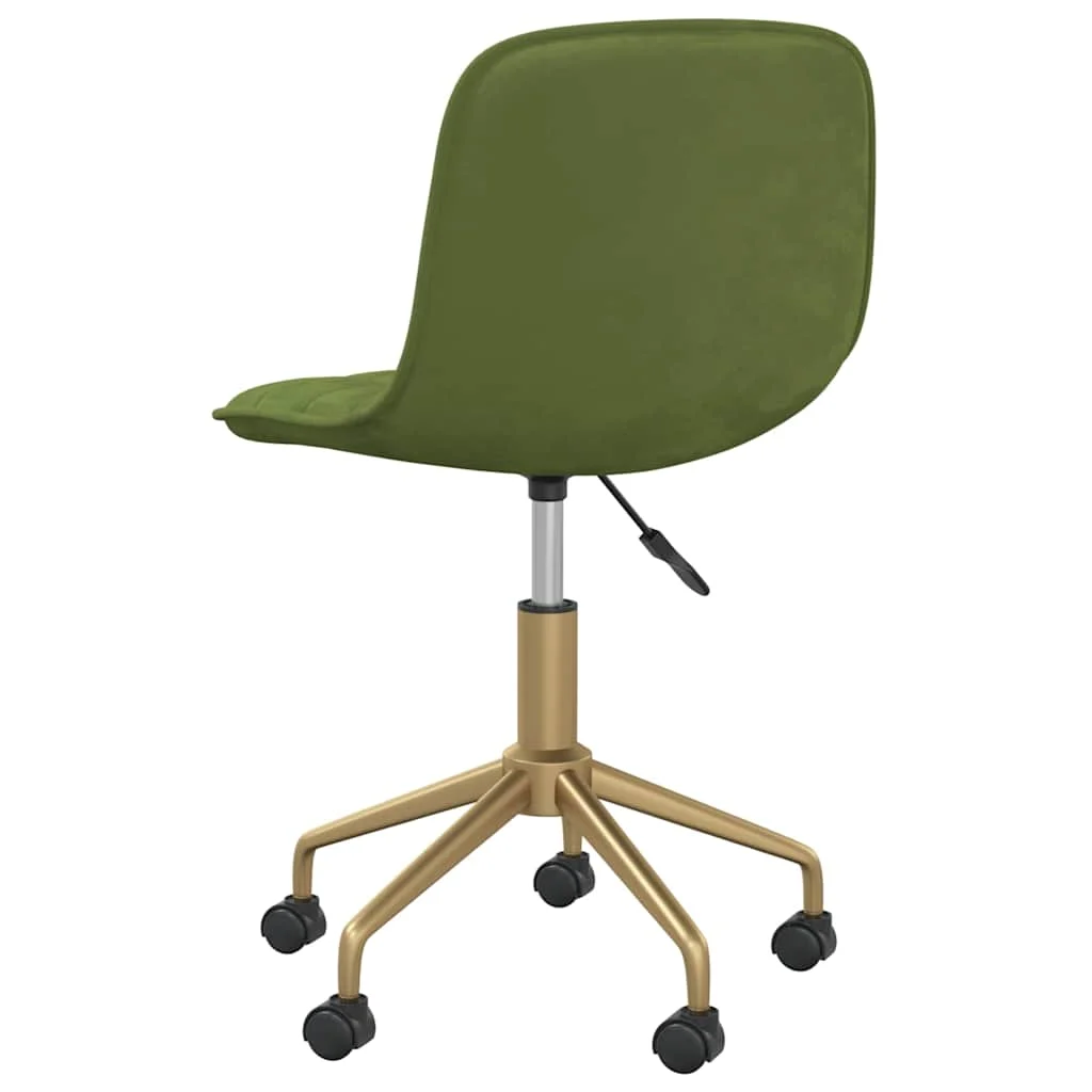 Chaise pivotante de bureau 42,5 x 45 x 79 cm vert clair velours – vue en situation