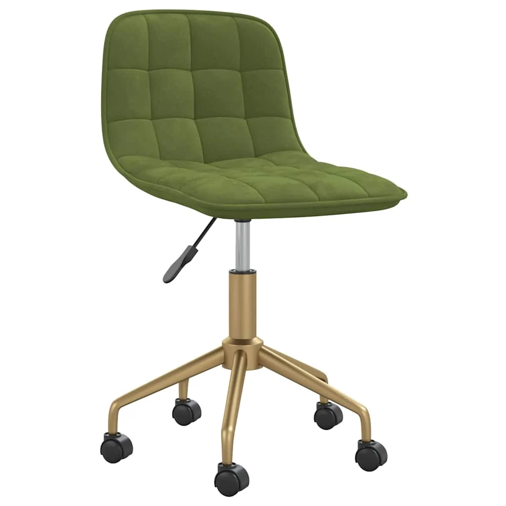 Chaise pivotante de bureau 42,5 x 45 x 79 cm vert clair velours – vue de face