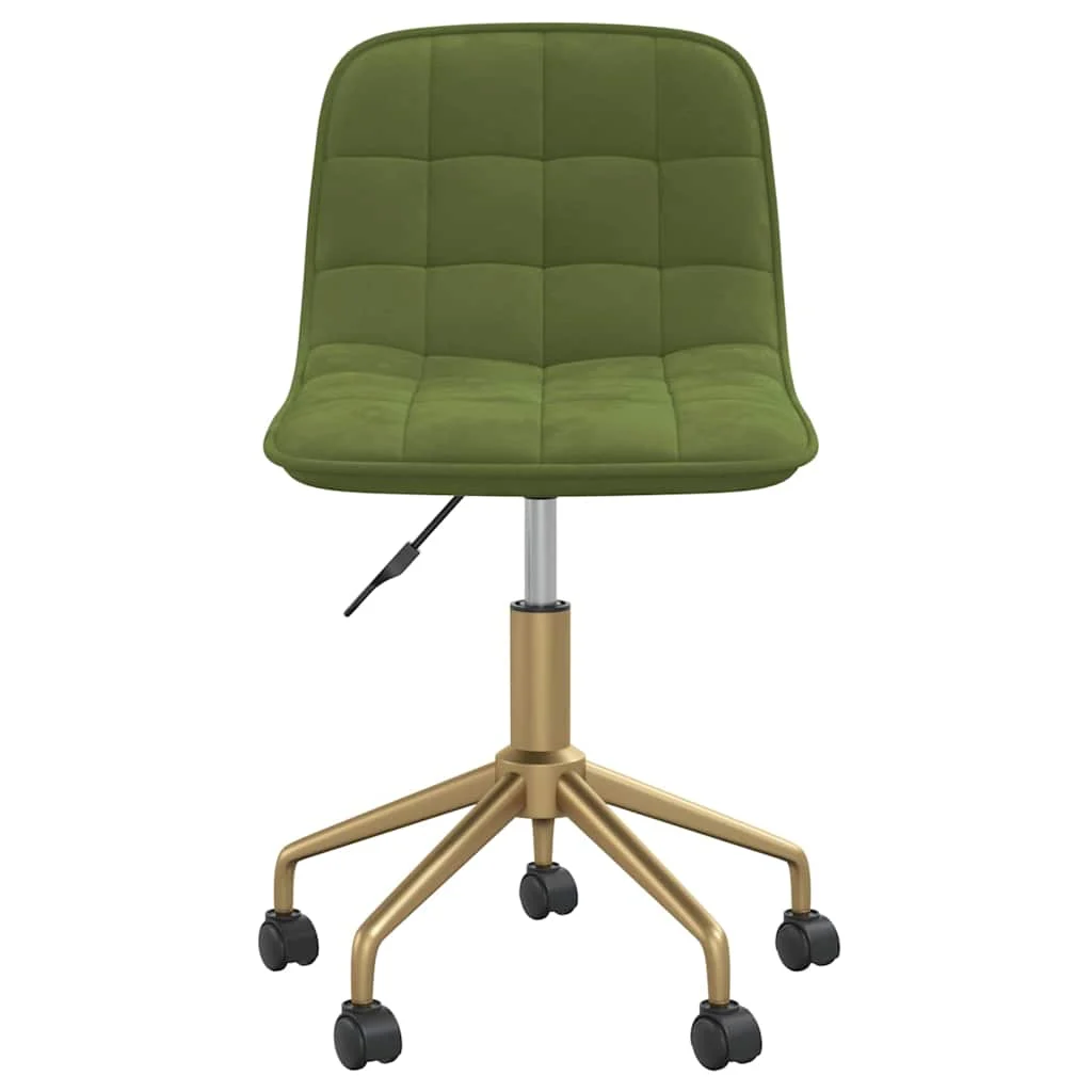 Chaise pivotante de bureau 42,5 x 45 x 79 cm vert clair velours – vue de côté