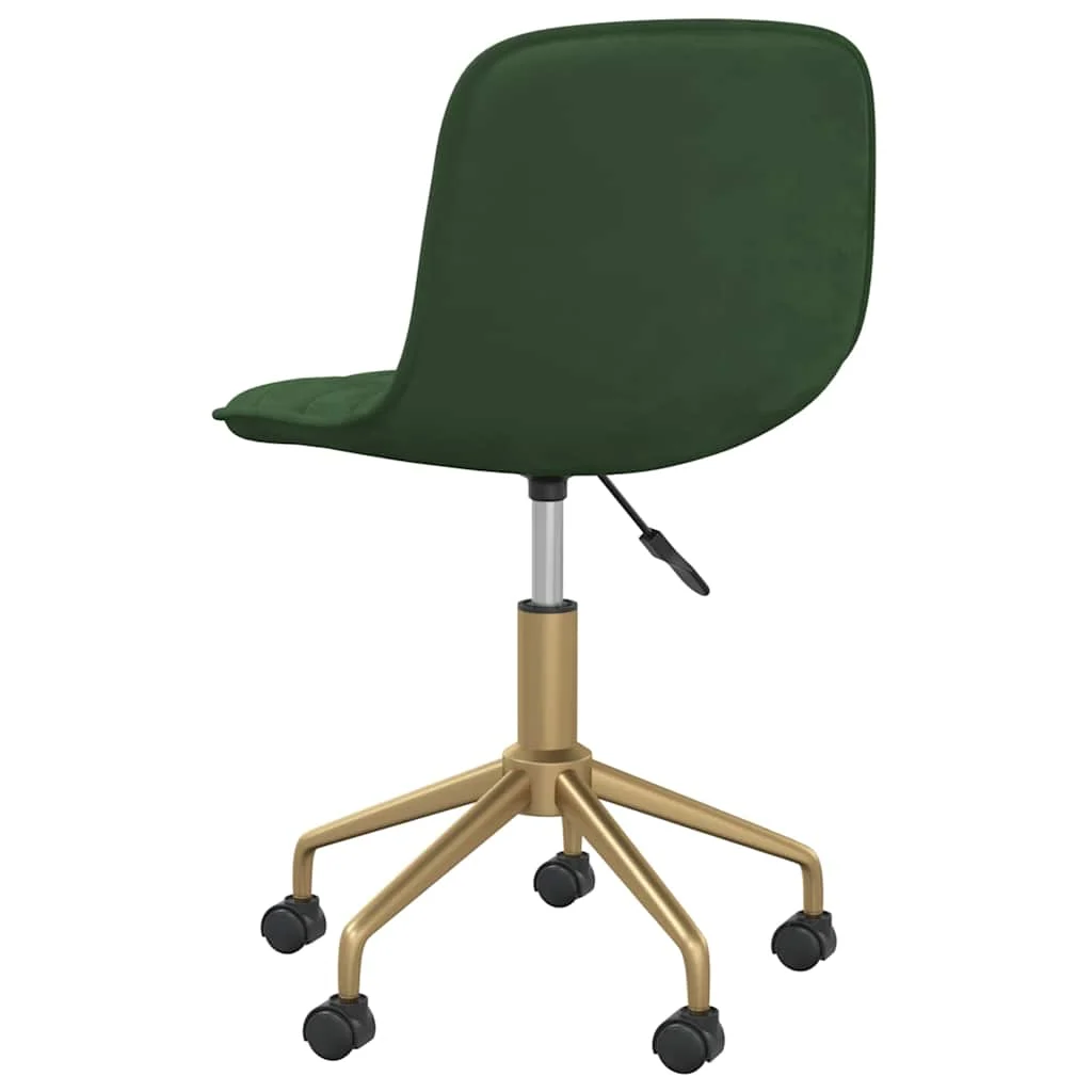 Chaise pivotante de bureau 42,5 x 45 x 79 cm vert foncé velours – vue en situation