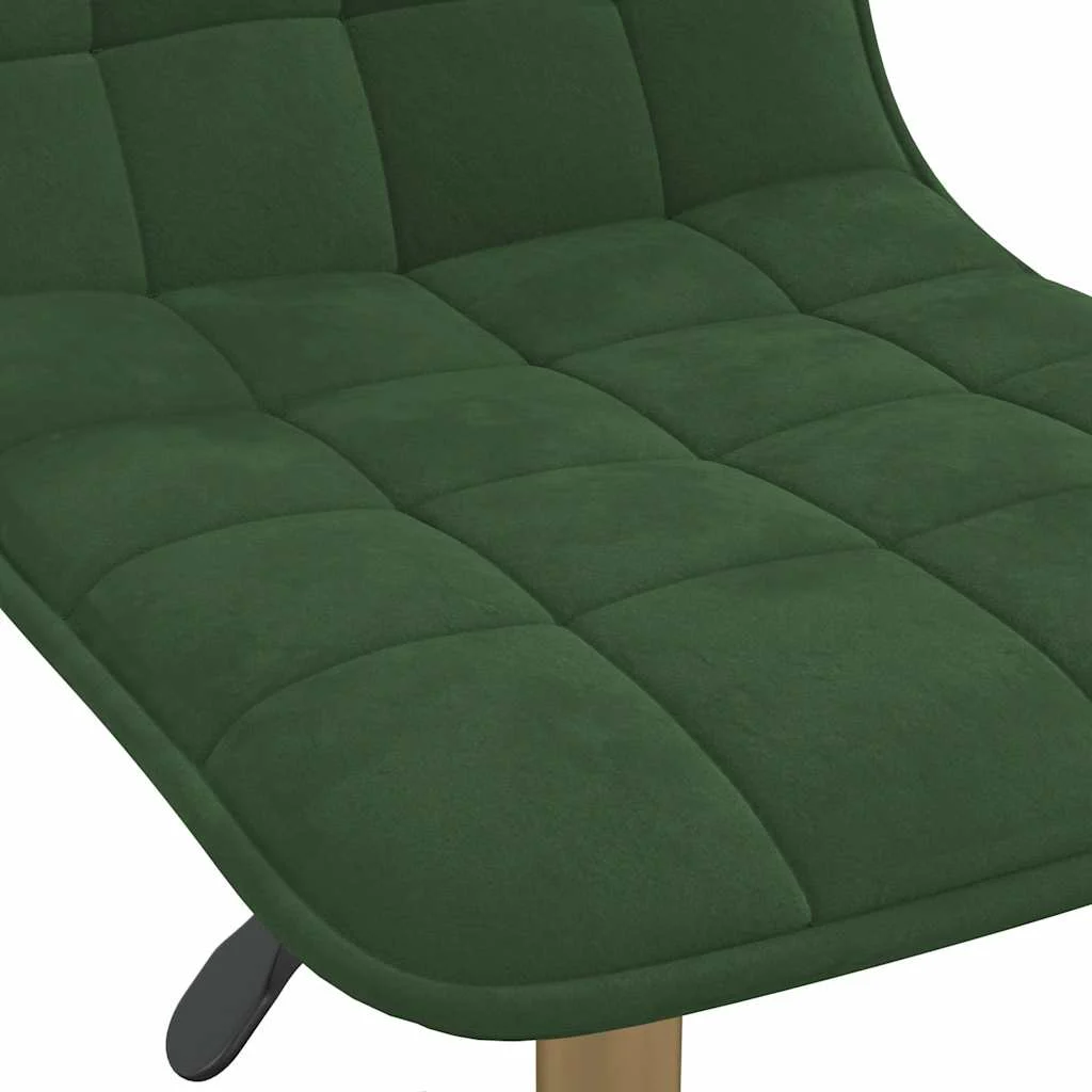 Chaise pivotante de bureau 42,5 x 45 x 79 cm vert foncé velours – vue de dessus