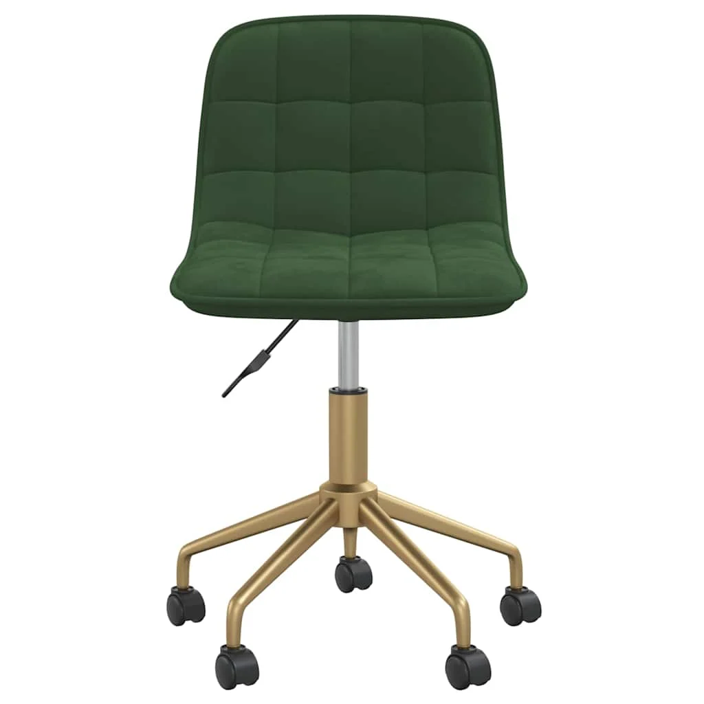 Chaise pivotante de bureau 42,5 x 45 x 79 cm vert foncé velours – vue de côté