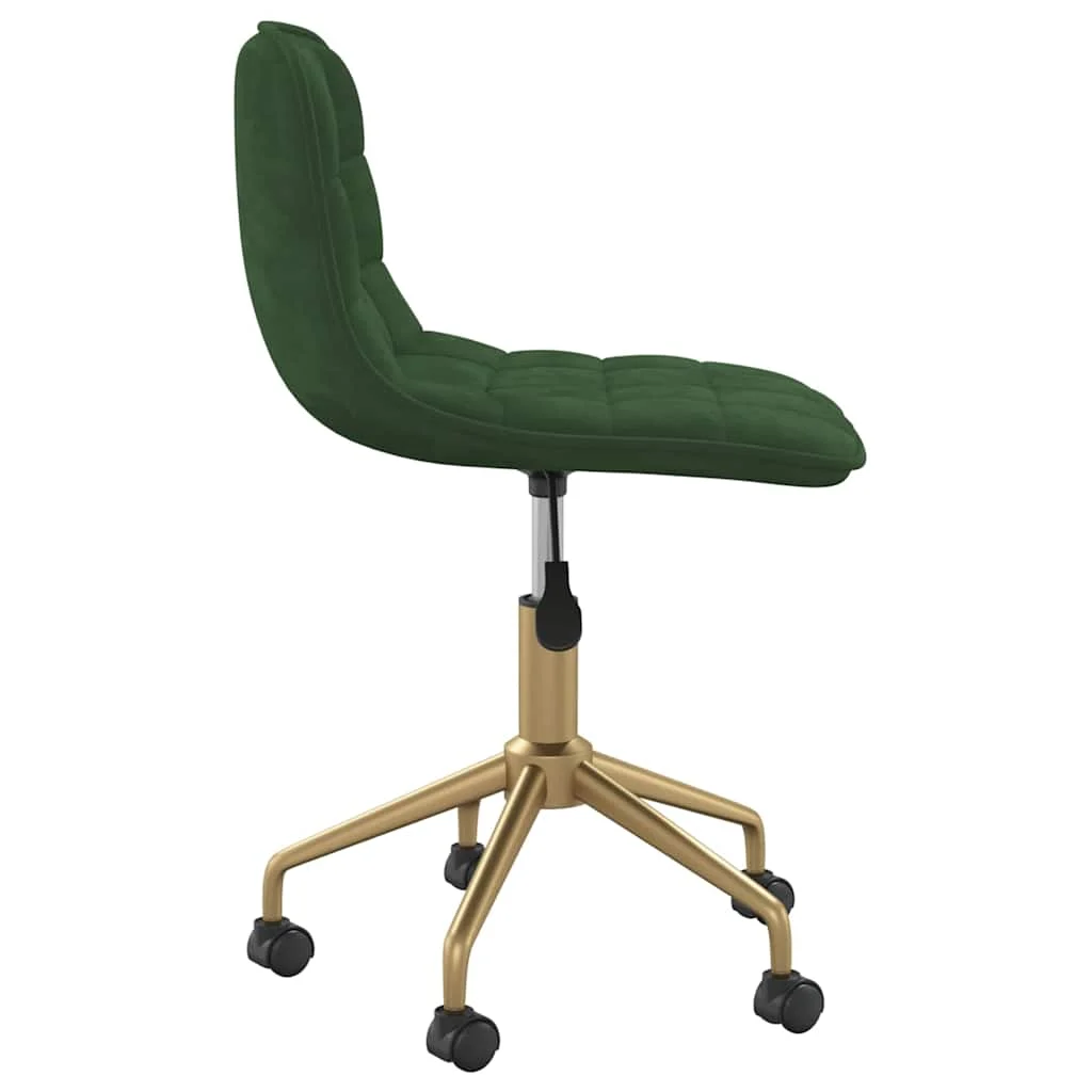 Chaise pivotante de bureau 42,5 x 45 x 79 cm vert foncé velours – vue de détail