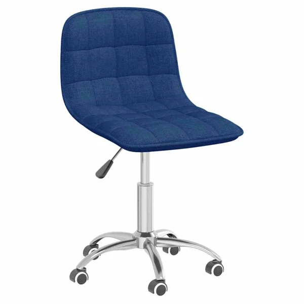 Chaise pivotante de bureau 42,5 x 45 x 80,5 cm bleu tissu – vue d’ensemble