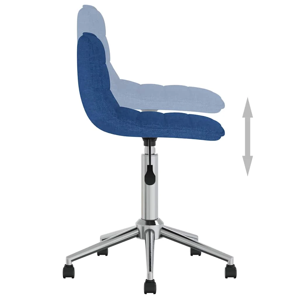 Chaise pivotante de bureau 42,5 x 45 x 80,5 cm bleu tissu – modèle 2 – vue de dessus