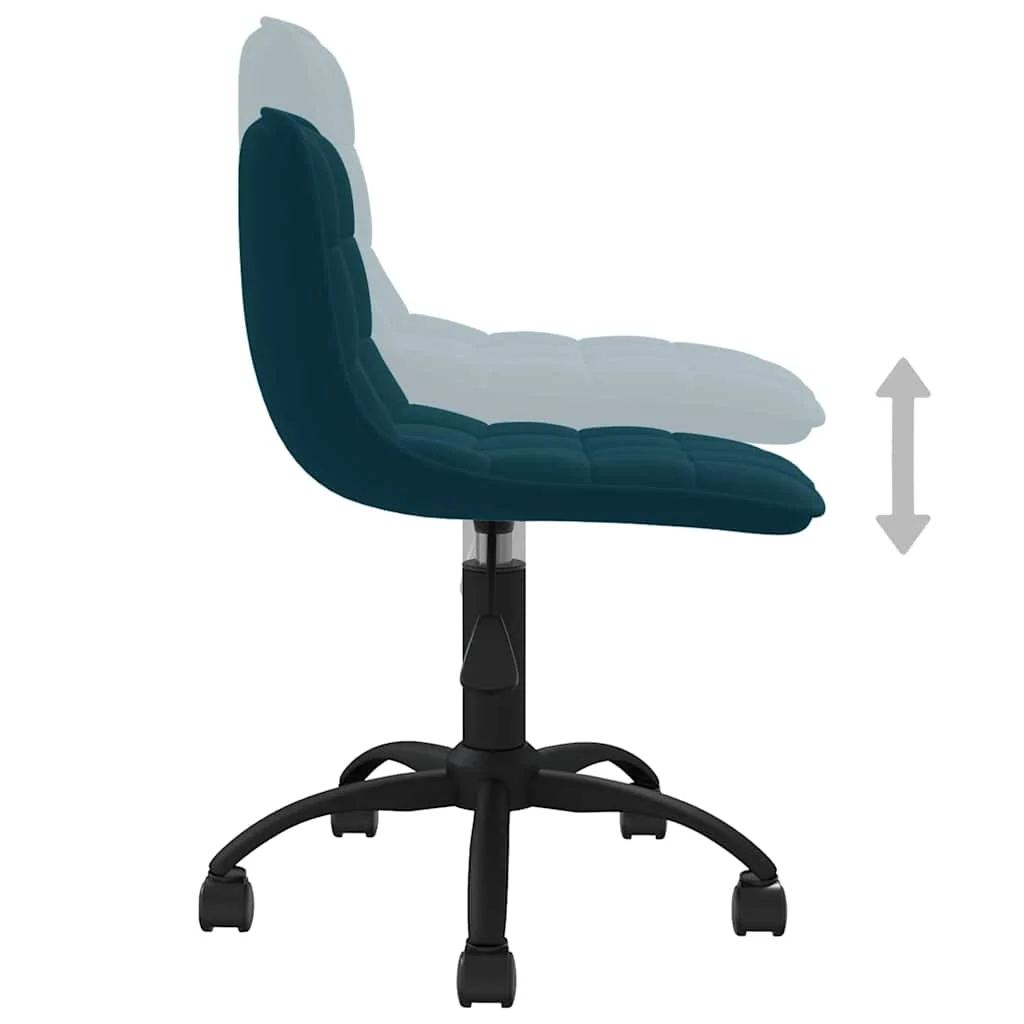 Chaise pivotante de bureau 42,5 x 45 x 80,5 cm bleu velours – vue de dessus