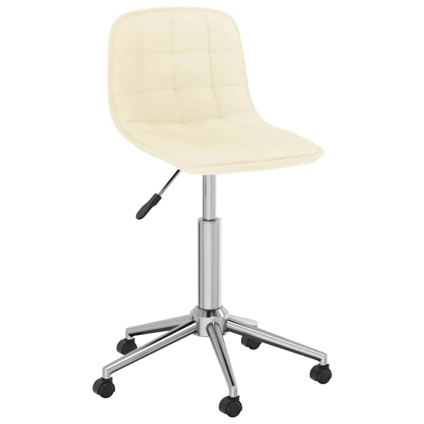 Chaise pivotante de bureau 42,5 x 45 x 80,5 cm crème tissu – vue d’ensemble