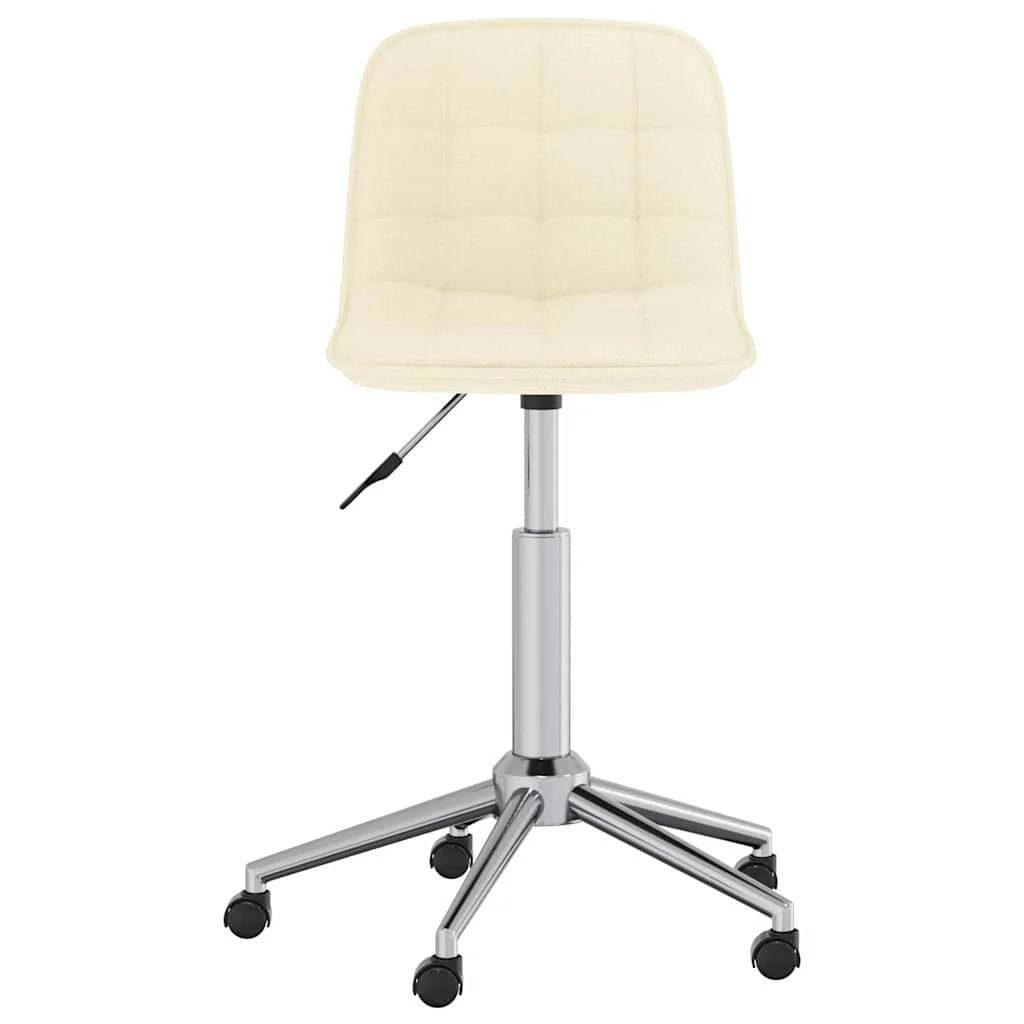 Chaise pivotante de bureau 42,5 x 45 x 80,5 cm crème tissu – vue de face