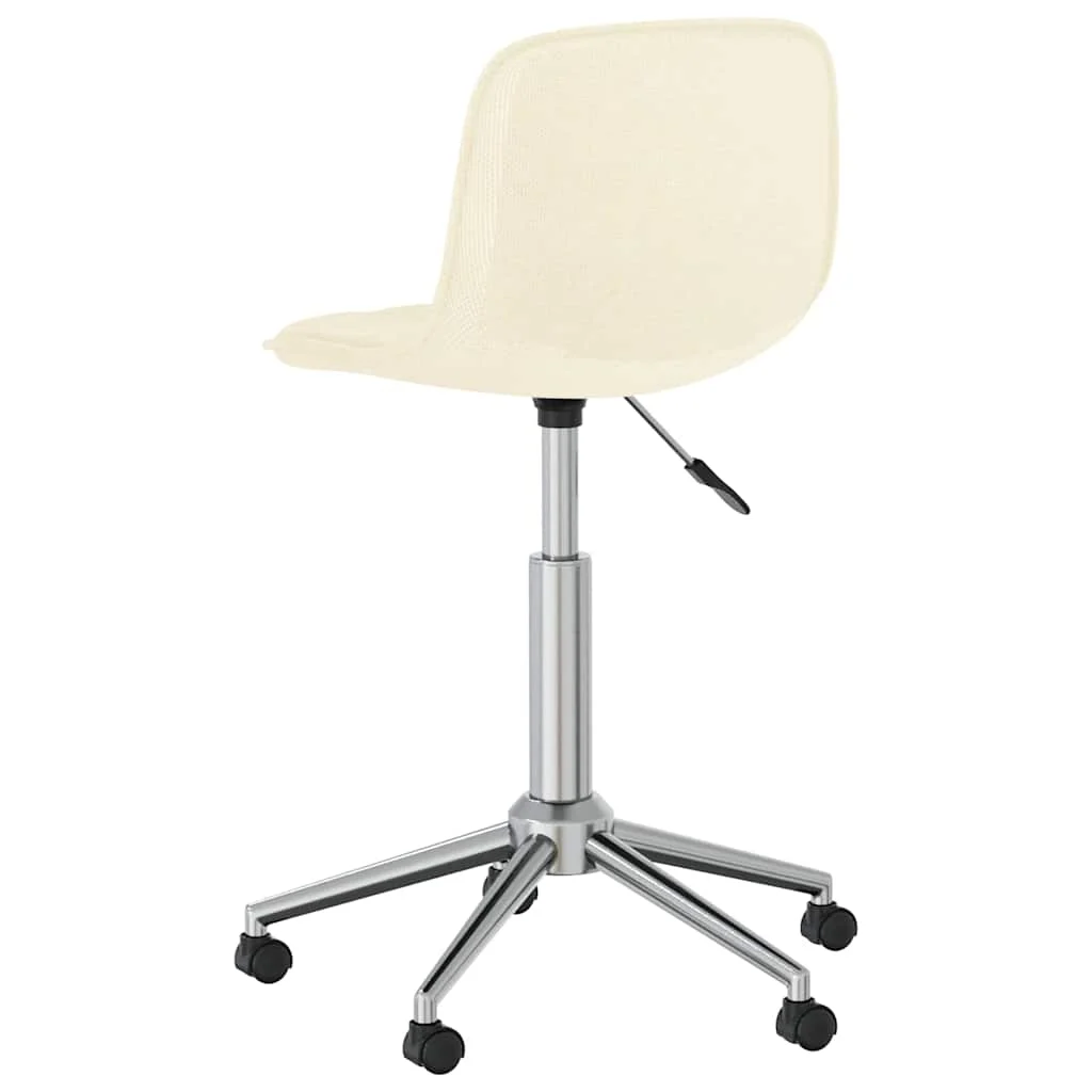 Chaise pivotante de bureau 42,5 x 45 x 80,5 cm crème tissu – vue de côté