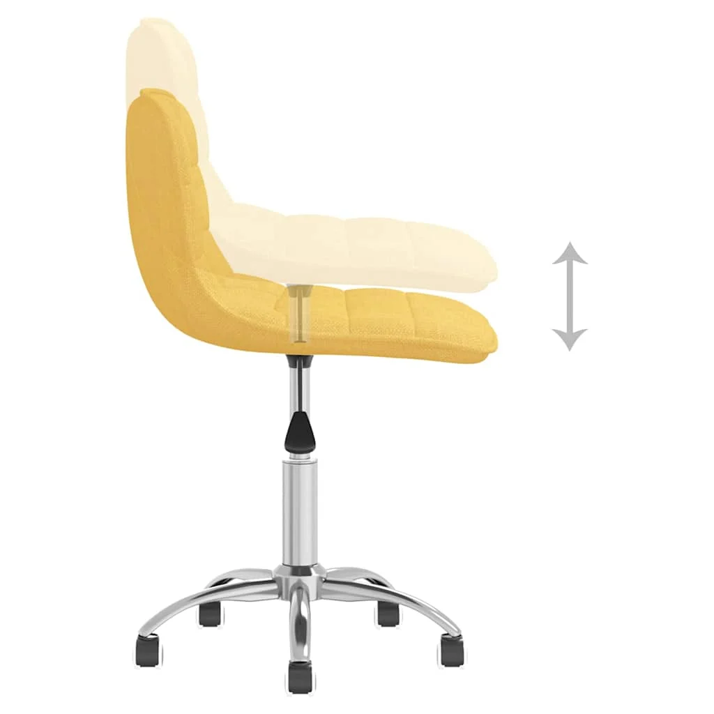 Chaise pivotante de bureau 42,5 x 45 x 80,5 cm jaune moutarde tissu – vue de dessus
