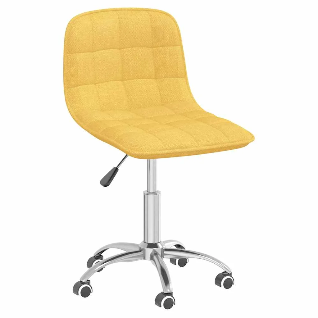 Chaise pivotante de bureau 42,5 x 45 x 80,5 cm jaune moutarde tissu – vue d’ensemble