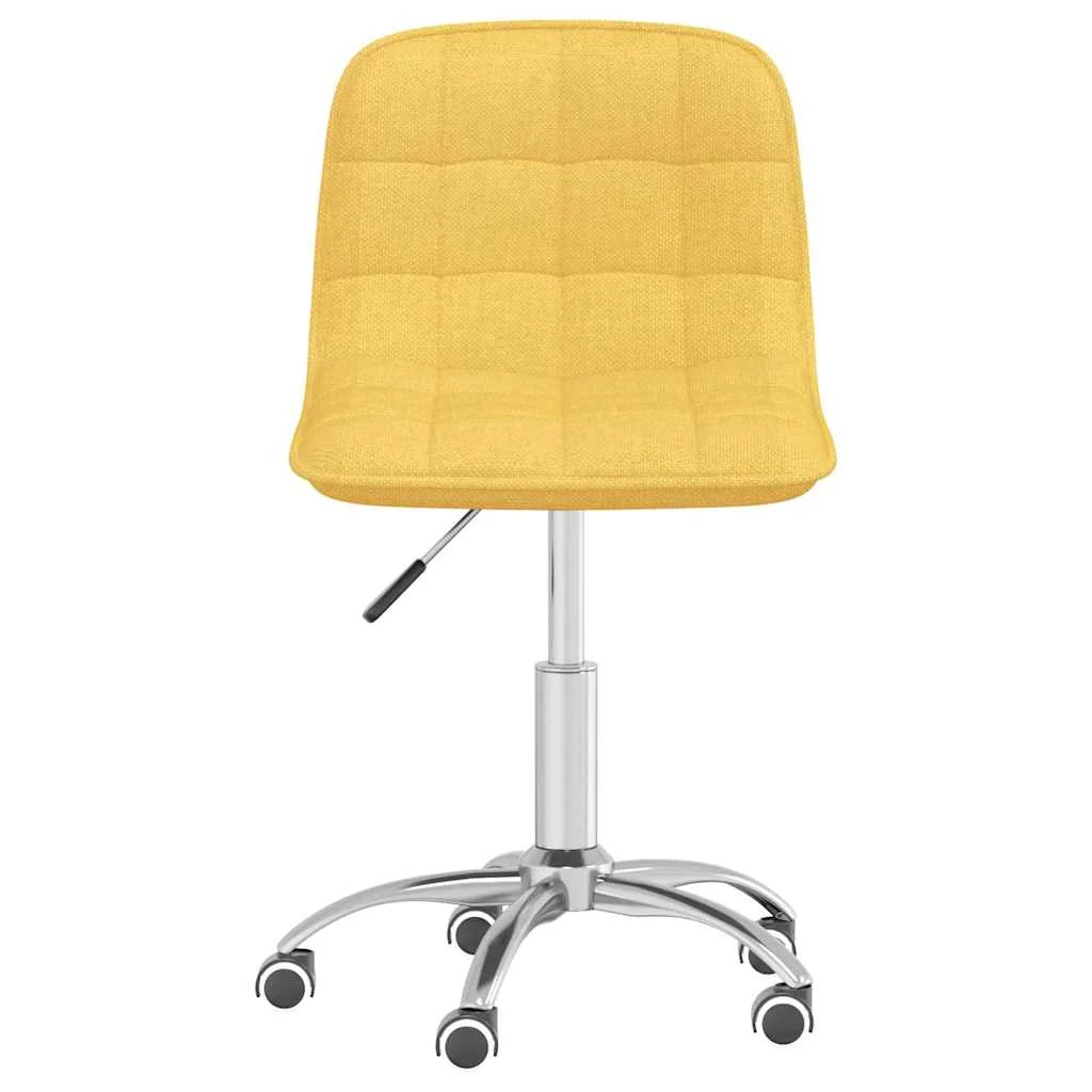 Chaise pivotante de bureau 42,5 x 45 x 80,5 cm jaune moutarde tissu – vue de face