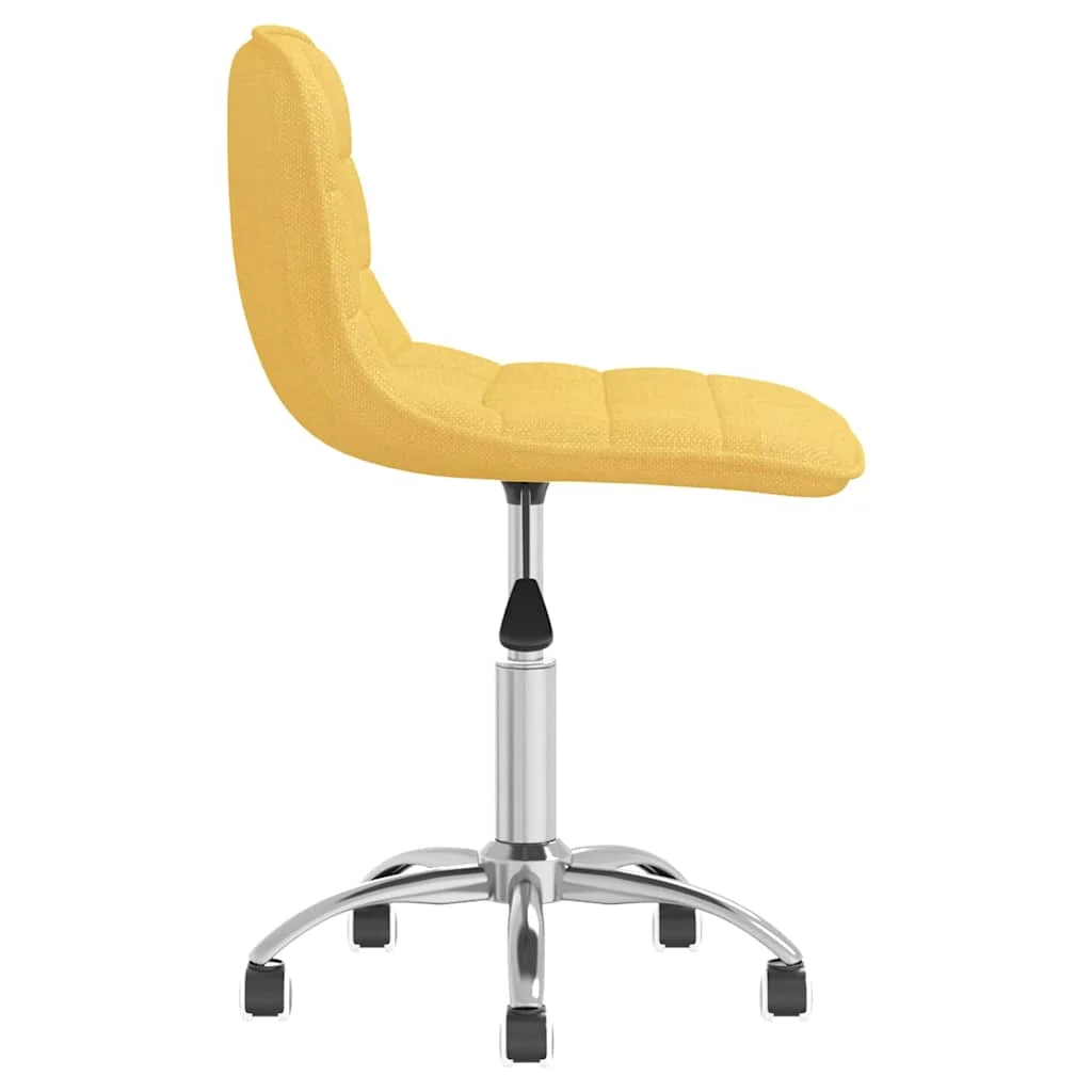 Chaise pivotante de bureau 42,5 x 45 x 80,5 cm jaune moutarde tissu – vue de côté