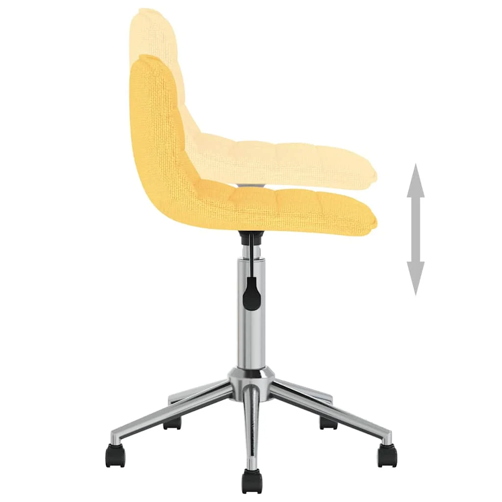 Chaise pivotante de bureau 42,5 x 45 x 80,5 cm jaune tissu – vue de dessus