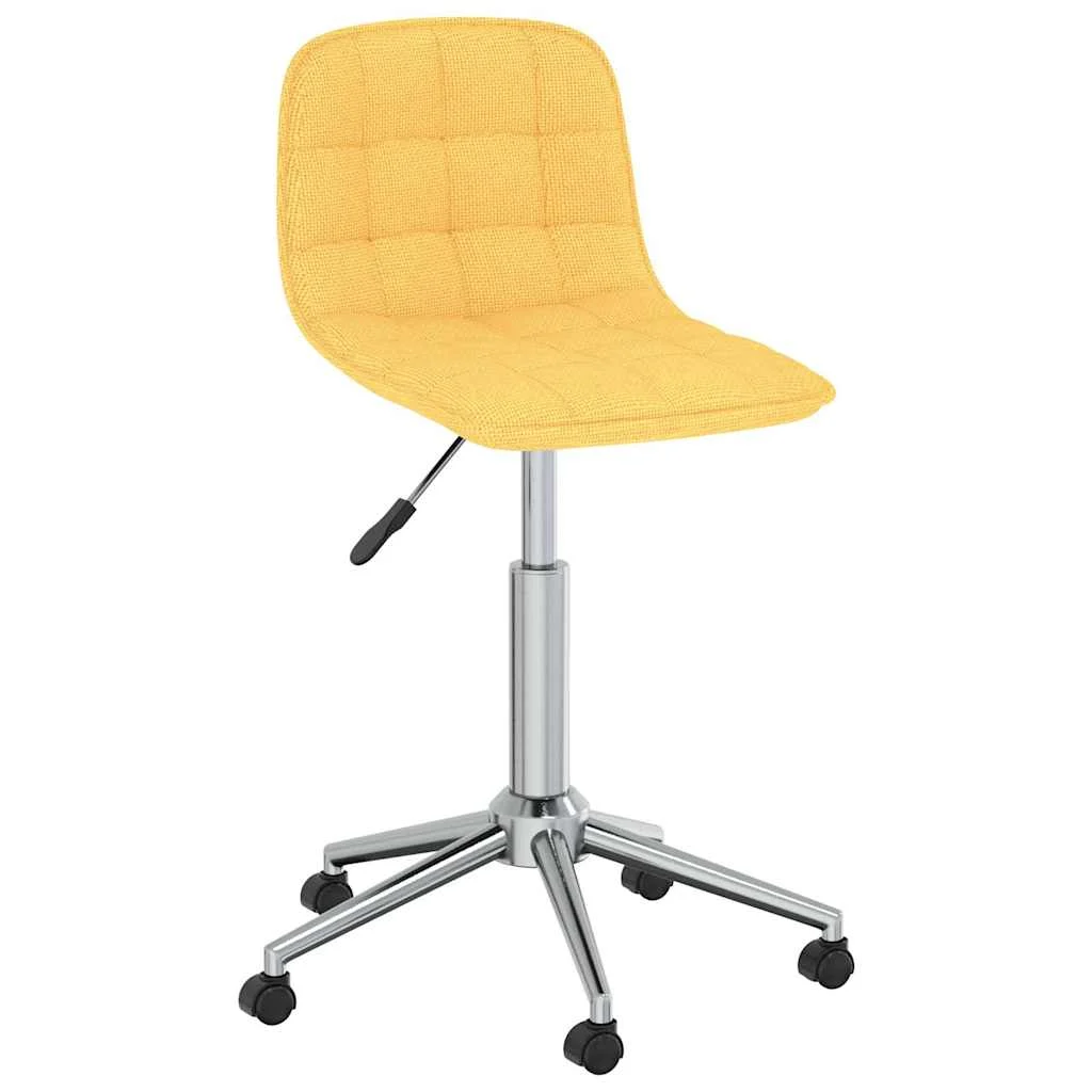 Chaise pivotante de bureau 42,5 x 45 x 80,5 cm jaune tissu – vue d’ensemble