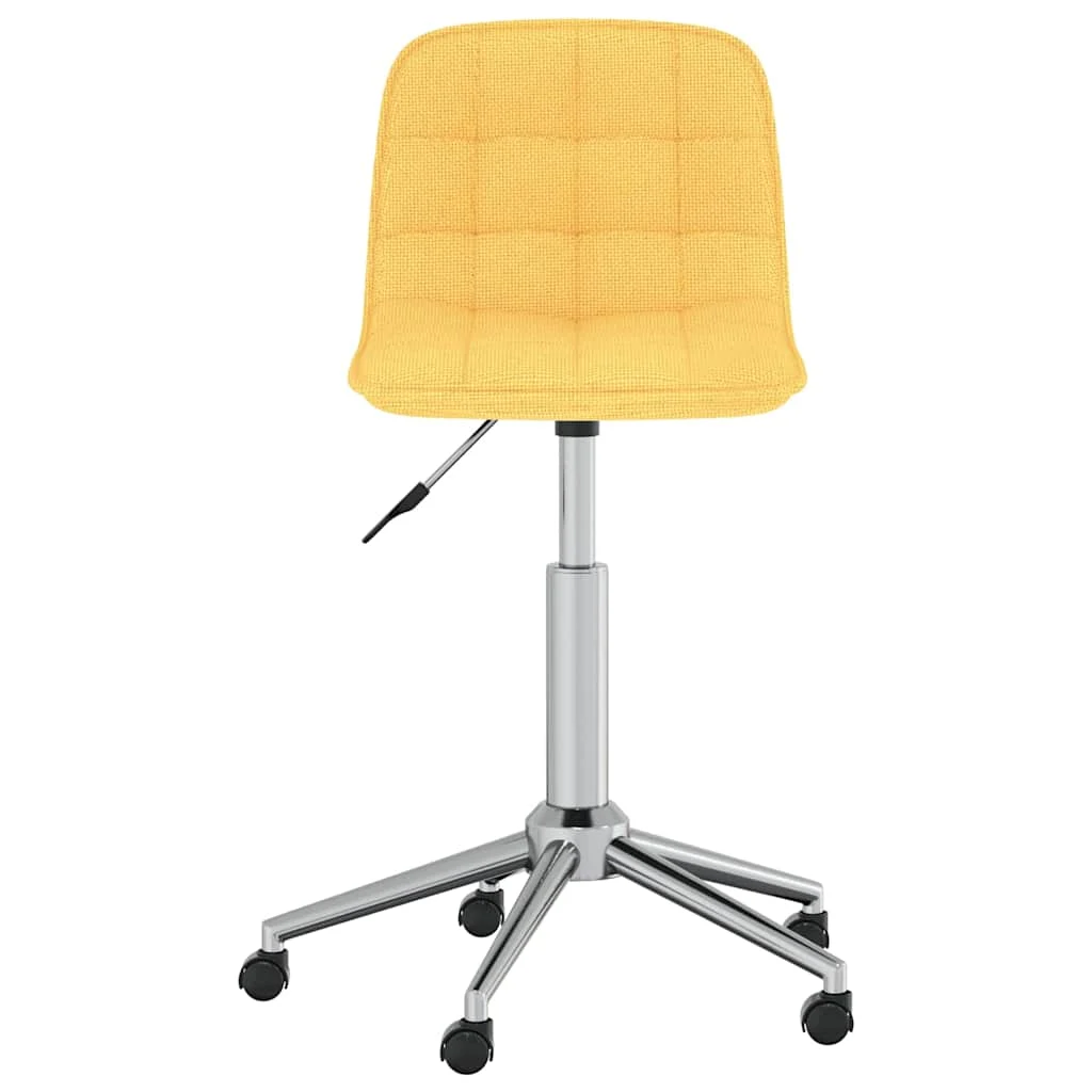 Chaise pivotante de bureau 42,5 x 45 x 80,5 cm jaune tissu – vue de face