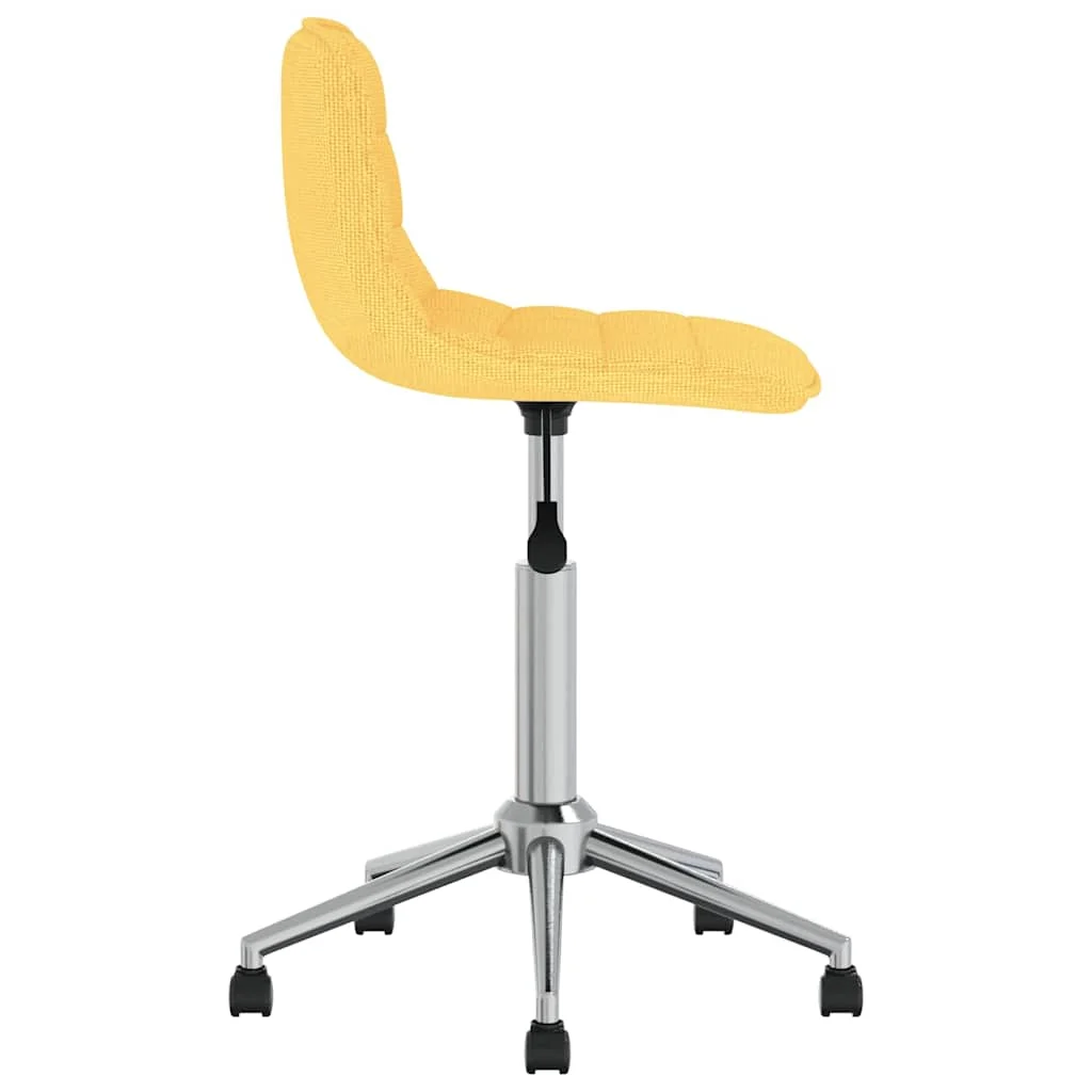 Chaise pivotante de bureau 42,5 x 45 x 80,5 cm jaune tissu – vue de côté