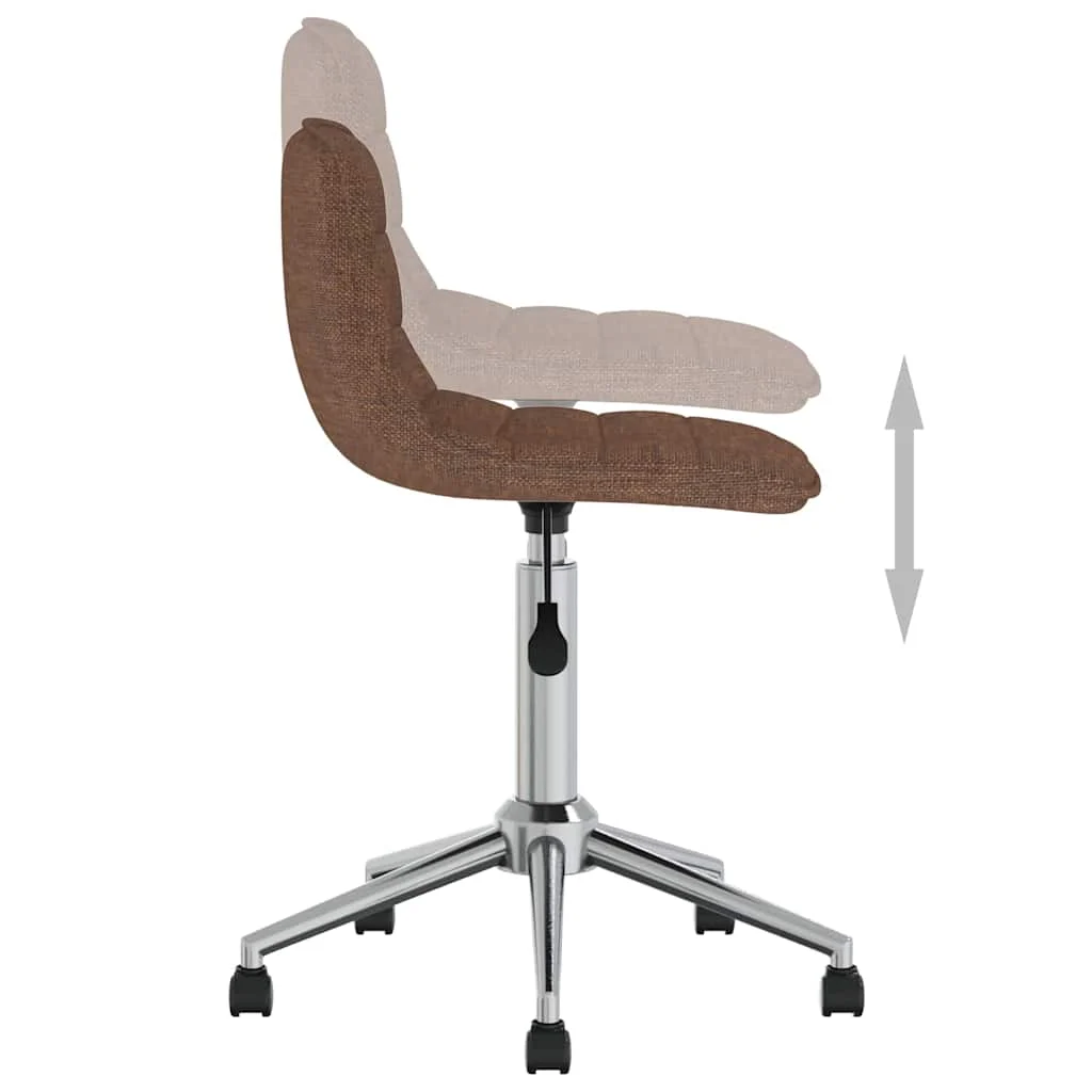 Chaise pivotante de bureau 42,5 x 45 x 80,5 cm marron tissu – vue de dessus