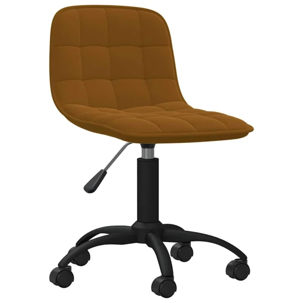 Chaise pivotante de bureau 42,5 x 45 x 80,5 cm marron velours – vue d’ensemble