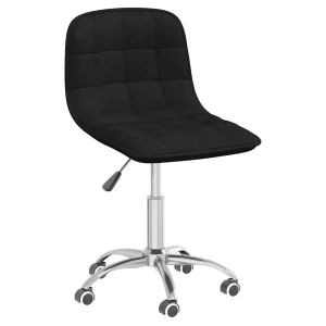 Chaise pivotante de bureau 42,5 x 45 x 80,5 cm noir tissu – vue d’ensemble