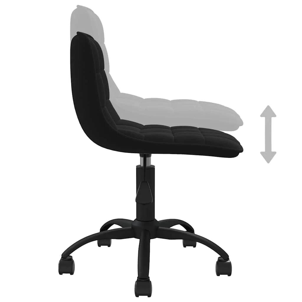 Chaise pivotante de bureau 42,5 x 45 x 80,5 cm noir velours – vue de dessus