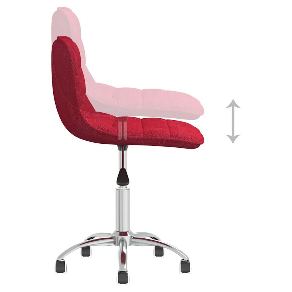Chaise pivotante de bureau 42,5 x 45 x 80,5 cm rouge bordeaux tissu – vue de dessus