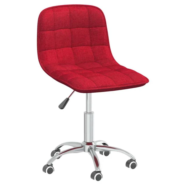 Chaise pivotante de bureau 42,5 x 45 x 80,5 cm rouge bordeaux tissu – vue d’ensemble