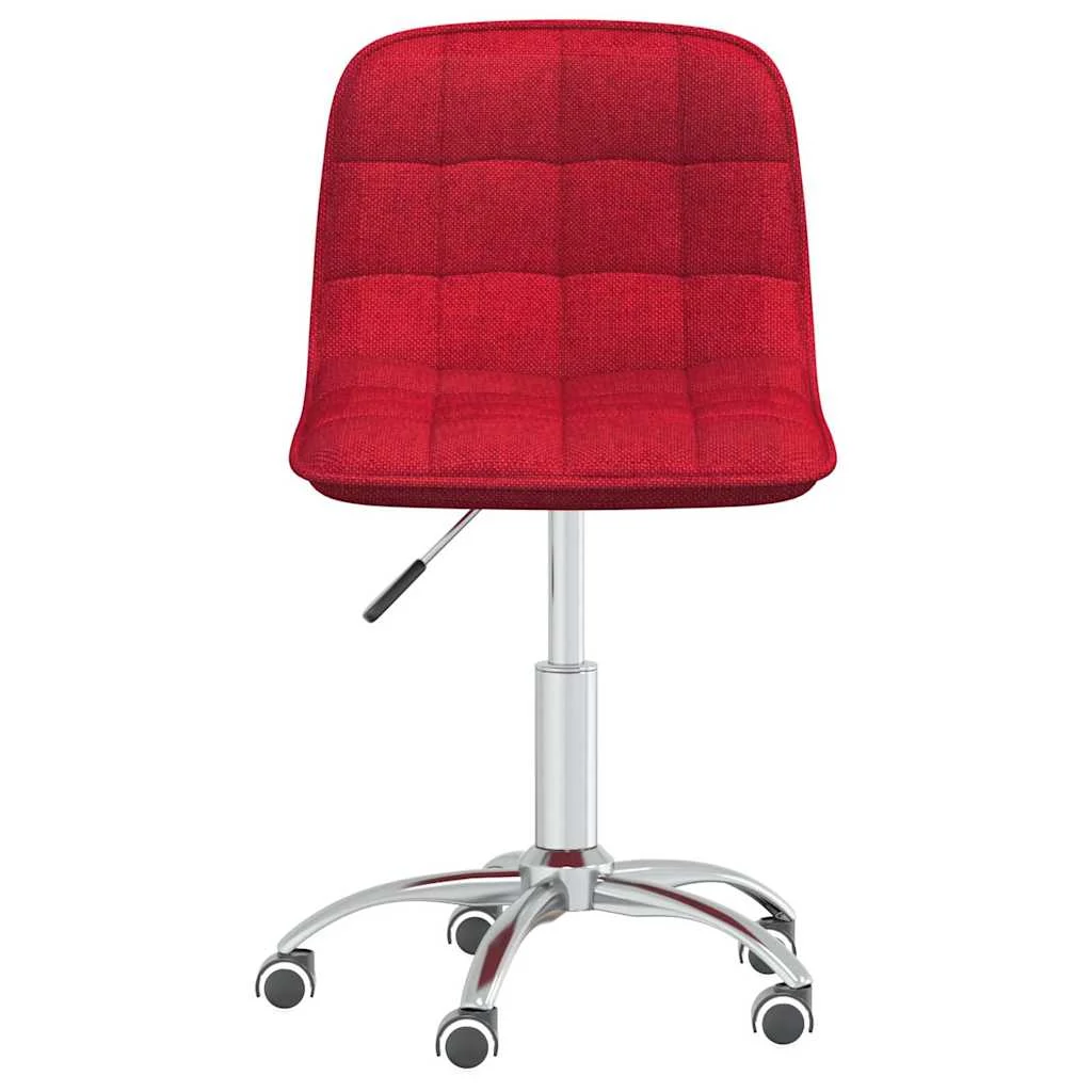 Chaise pivotante de bureau 42,5 x 45 x 80,5 cm rouge bordeaux tissu – vue de face