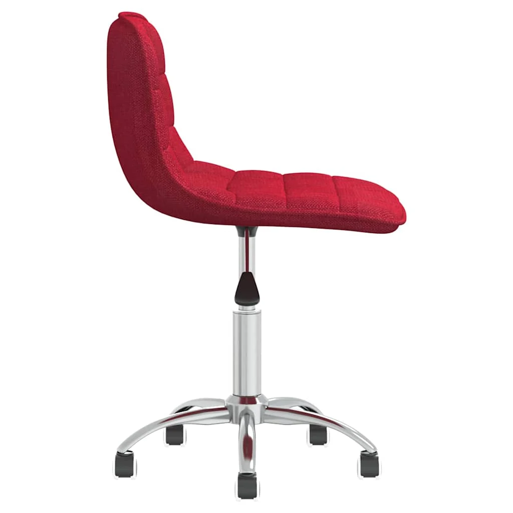 Chaise pivotante de bureau 42,5 x 45 x 80,5 cm rouge bordeaux tissu – vue de côté