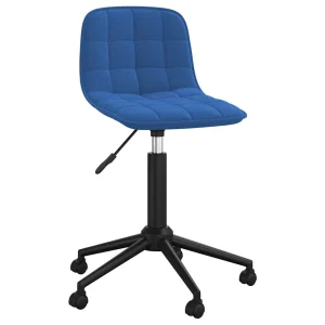 Chaise pivotante de bureau 42,5 x 45 x 81 cm bleu velours – vue d’ensemble