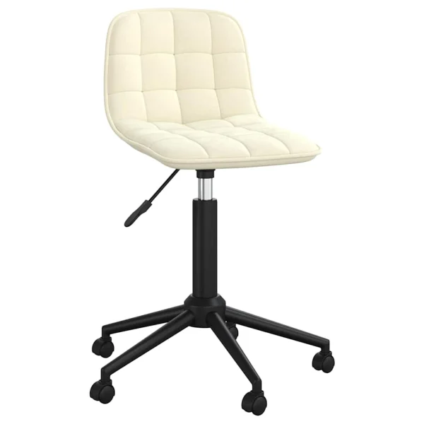 Chaise pivotante de bureau 42,5 x 45 x 81 cm crème velours – vue d’ensemble