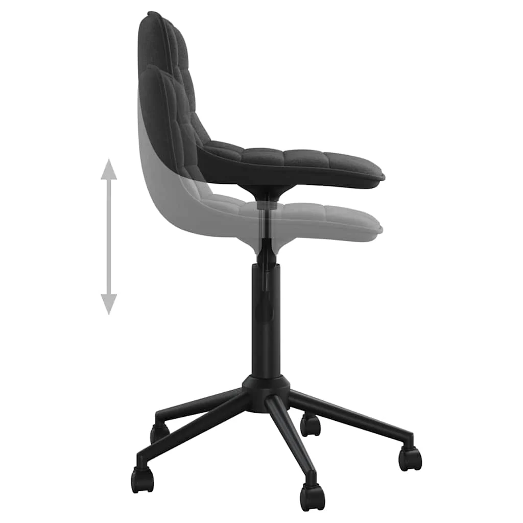 Chaise pivotante de bureau 42,5 x 45 x 81 cm noir velours – vue de dessus