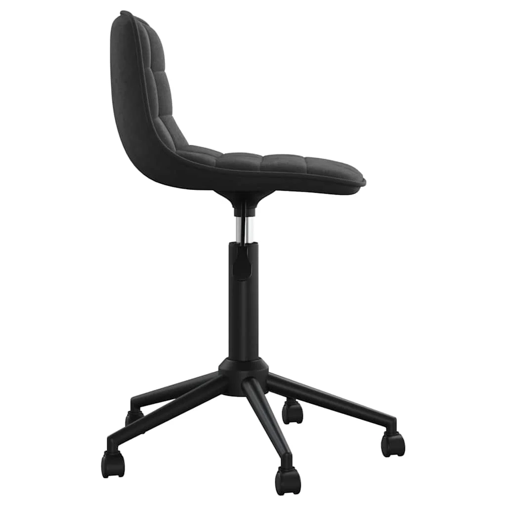 Chaise pivotante de bureau 42,5 x 45 x 81 cm noir velours – vue de côté