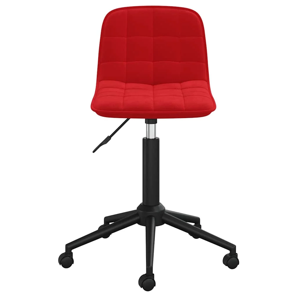 Chaise pivotante de bureau 42,5 x 45 x 81 cm rouge bordeaux velours – vue de face