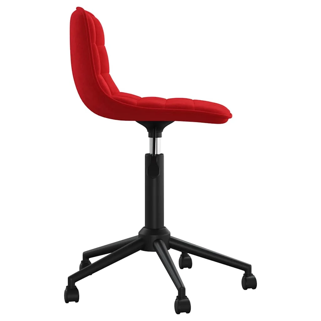Chaise pivotante de bureau 42,5 x 45 x 81 cm rouge bordeaux velours – vue de côté