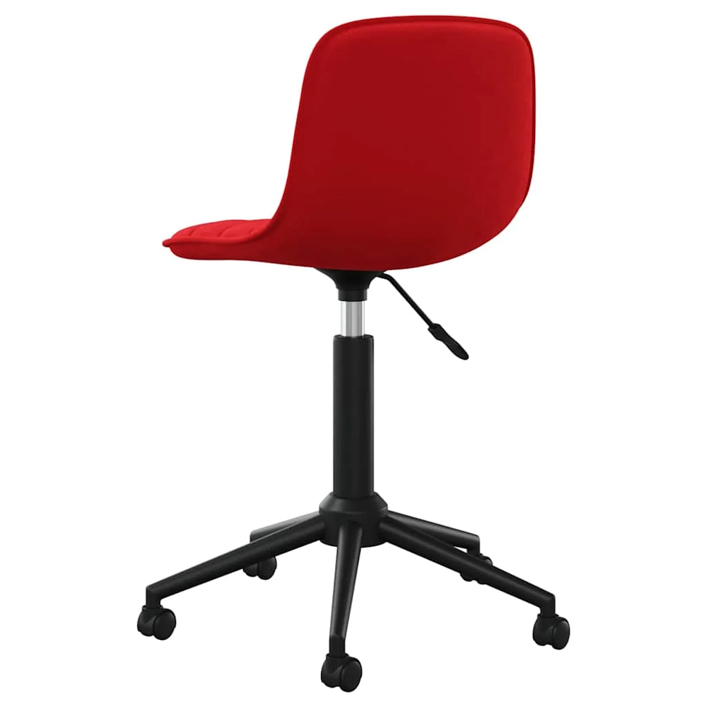 Chaise pivotante de bureau 42,5 x 45 x 81 cm rouge bordeaux velours – vue de détail