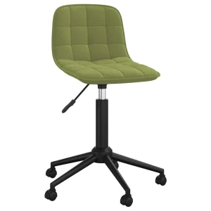Chaise pivotante de bureau 42,5 x 45 x 81 cm vert clair velours – vue d’ensemble
