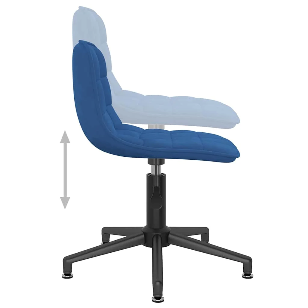 Chaise pivotante de bureau 42,5 x 45 x 82,5 cm bleu velours – vue de dessus