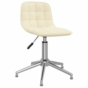 Chaise pivotante de bureau 42,5 x 45 x 82,5 cm crème tissu – vue d’ensemble