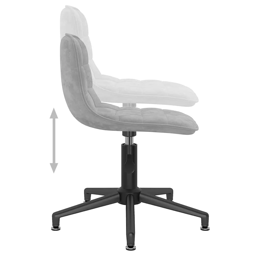 Chaise pivotante de bureau 42,5 x 45 x 82,5 cm gris clair velours – vue de dessus