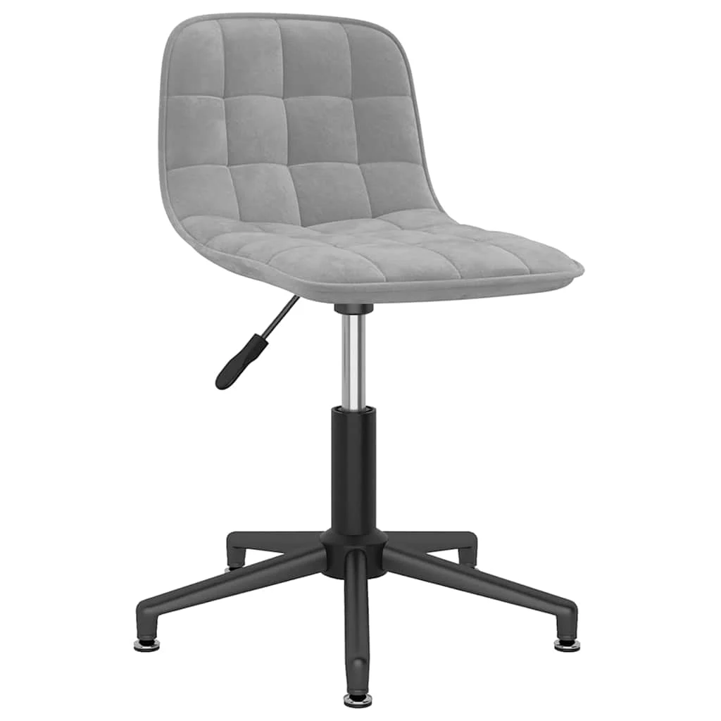 Chaise pivotante de bureau 42,5 x 45 x 82,5 cm gris clair velours – vue d’ensemble