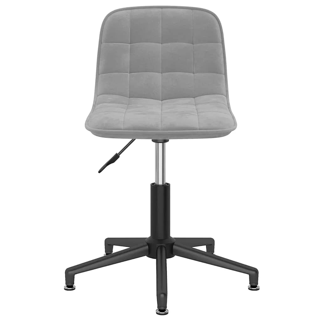 Chaise pivotante de bureau 42,5 x 45 x 82,5 cm gris clair velours – vue de face