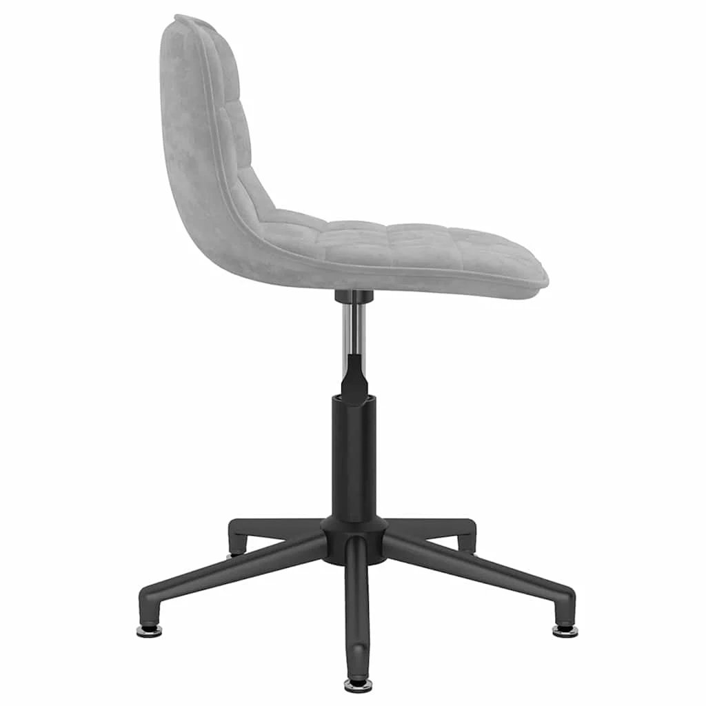 Chaise pivotante de bureau 42,5 x 45 x 82,5 cm gris clair velours – vue de côté